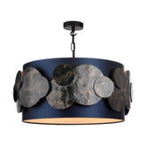 David Hunt Lighting  Planet 4 Light Pendant In Blue And Gold Comes With Bespoke Shade